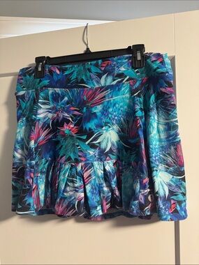 Floral Blue Ruffled Women’s Skirt